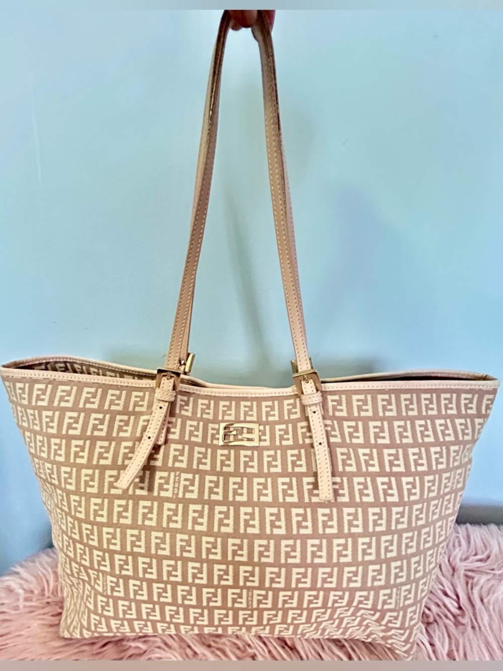 Fendi Monogram Tan Tote